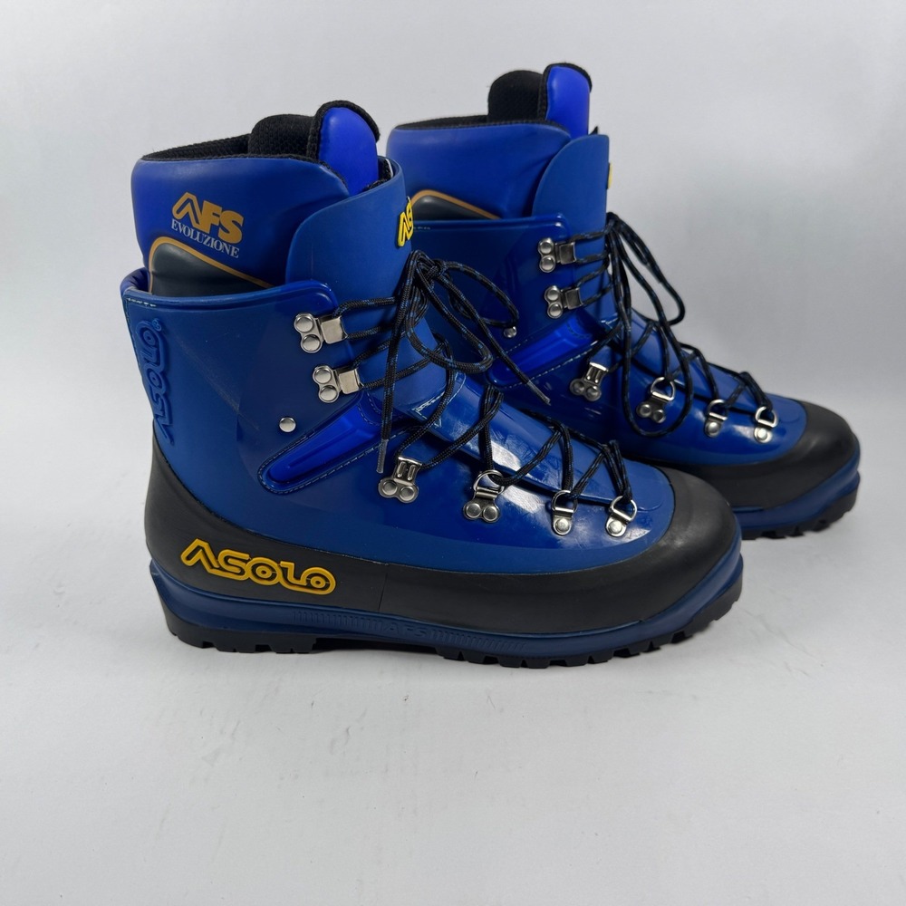 Asolo AFS Evoluzione Blue Plastic Mountaineering Boots Mens 10.5 Made in Italy - Picture 16 of 16